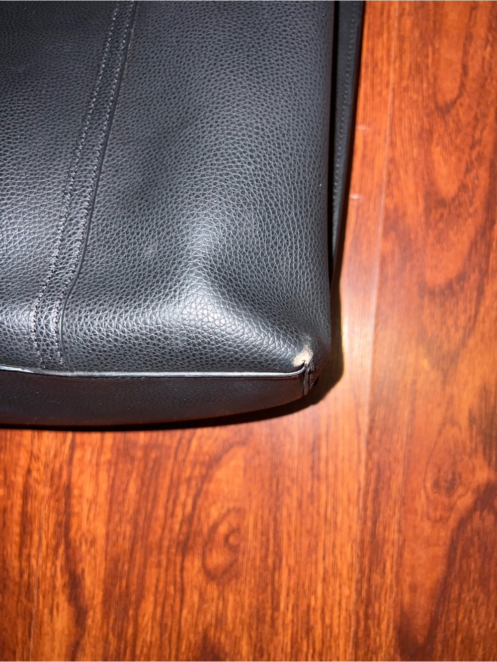 Tory Burch Black Leather Tote with Red Hanging Accent - Picture 6 of 10